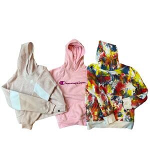 Girls Sweatshirts Lot of 3  Size Medium.  Hilfiger. Champion.  New Balance.